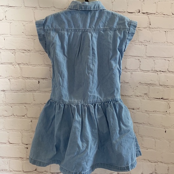 Cat & Jack Chambray Denim Dropwaist Rainbow Dress - Picture 4 of 5